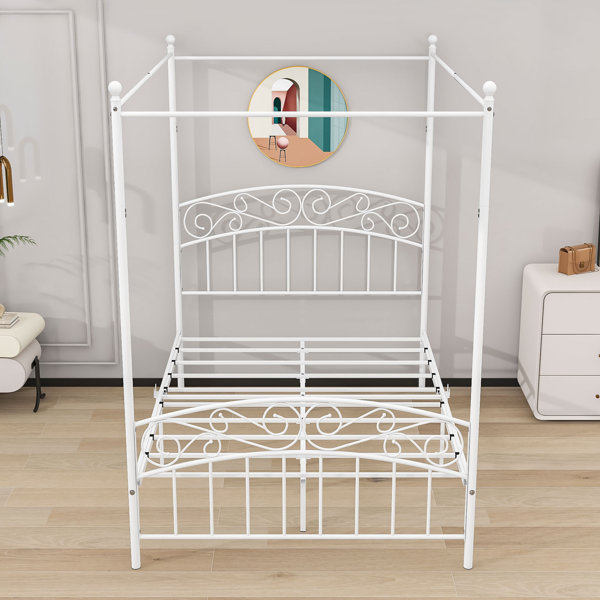 Red Barrel Studio® Dungall Metal Canopy Bed with Headboard and